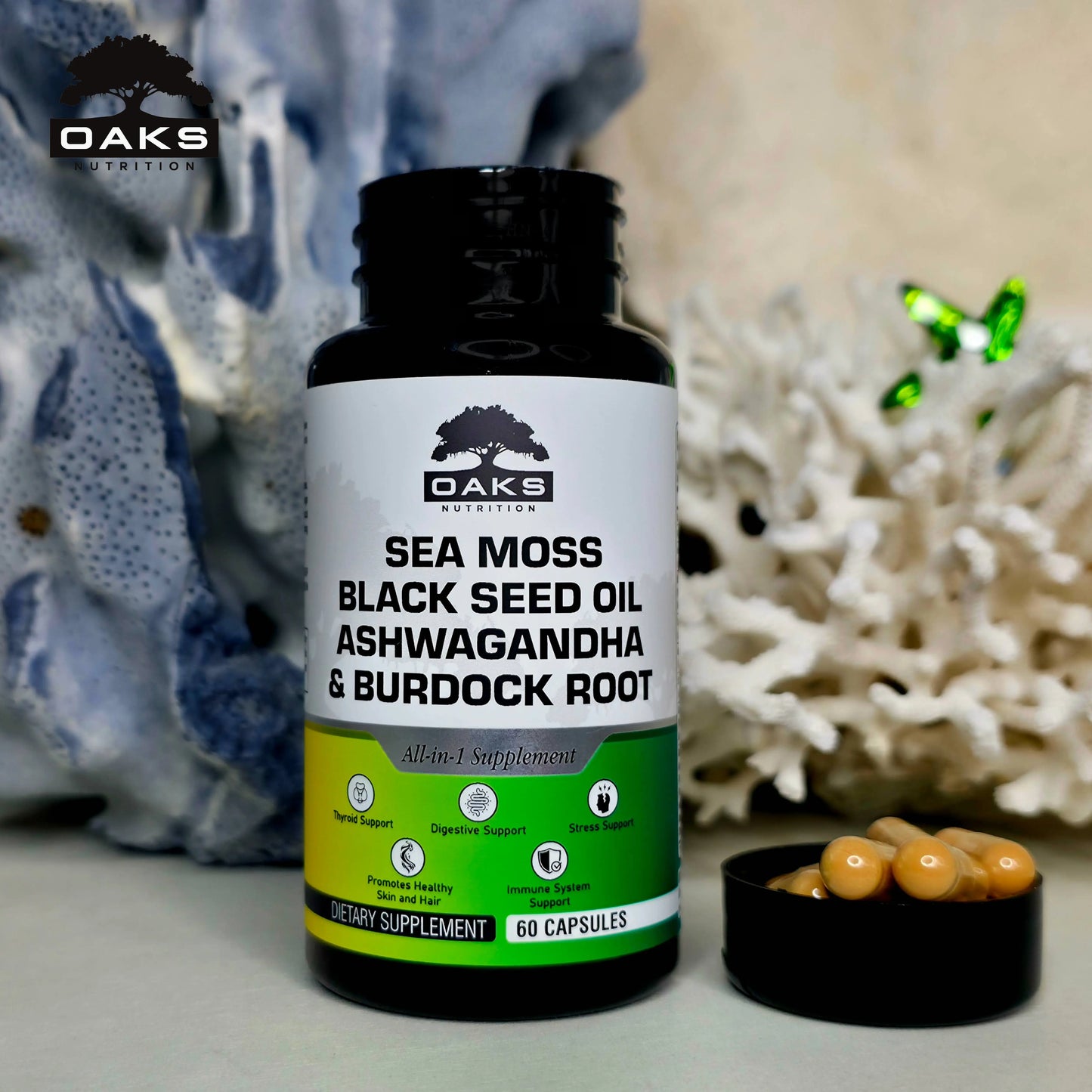 Premium 15-in-1 Sea Moss Multivitamin - 60 Capsules OaksNutrition