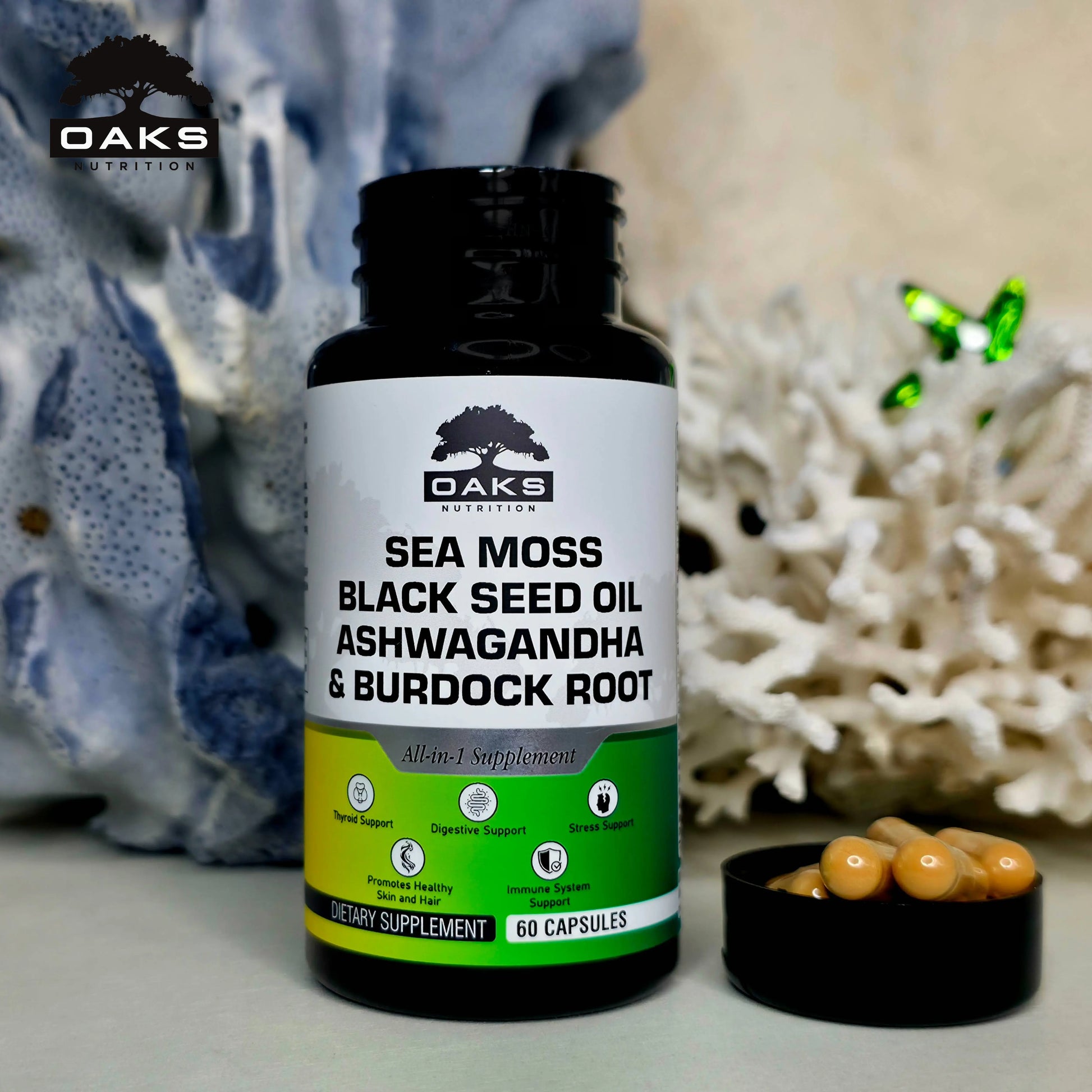 Premium 15-in-1 Sea Moss Multivitamin - 60 Capsules OaksNutrition