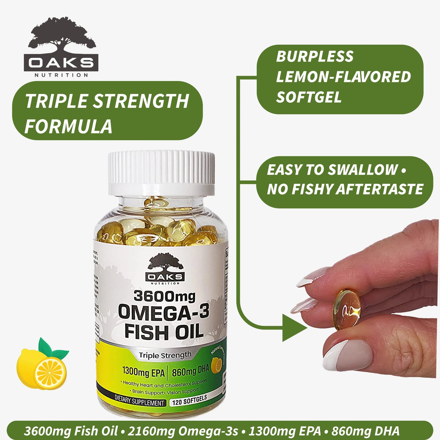 Omega Brain Kit – Memory Muscle + Triple Strength Omega-3 Fish Oil Oaks Nutrition