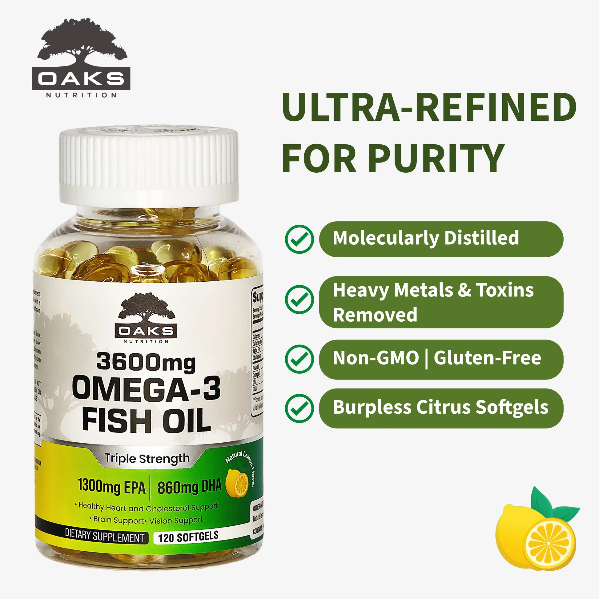 Omega Brain Kit – Memory Muscle + Triple Strength Omega-3 Fish Oil Oaks Nutrition