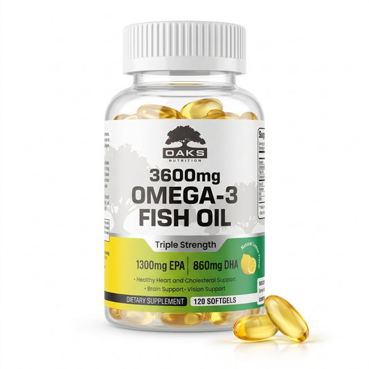 Triple Strength Omega-3 Fish Oil – 3600mg with 1300mg EPA & 860mg DHA – 120 Softgels